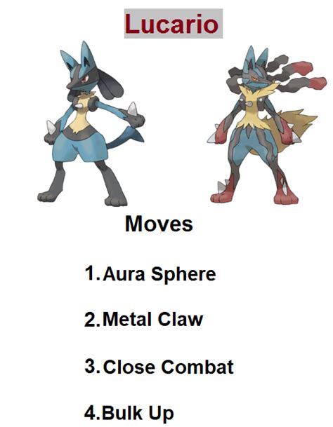 best lucario moveset gen 5.